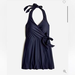J. Crew Women’s Navy Halter Wrap Swimsuit Swim Dress NWT